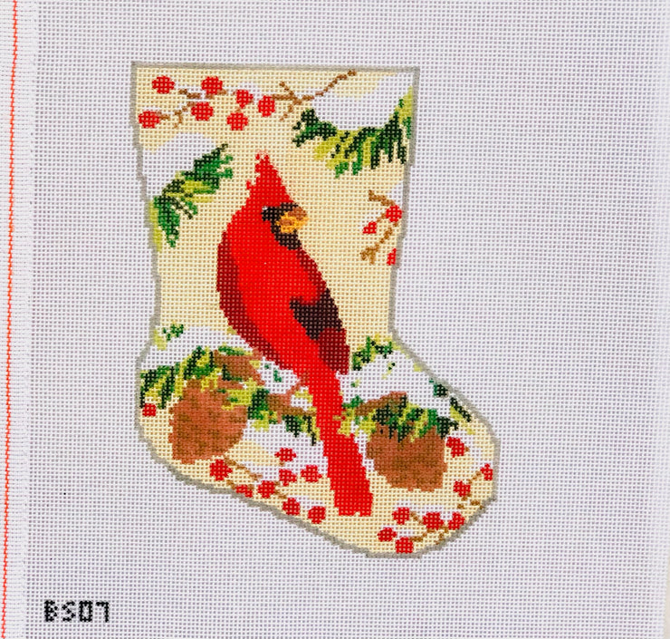 BS-07 - Christmas Cardinal Mini Stocking