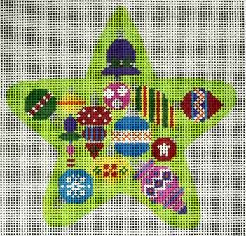 PP525AC - Star: Green with Ornaments