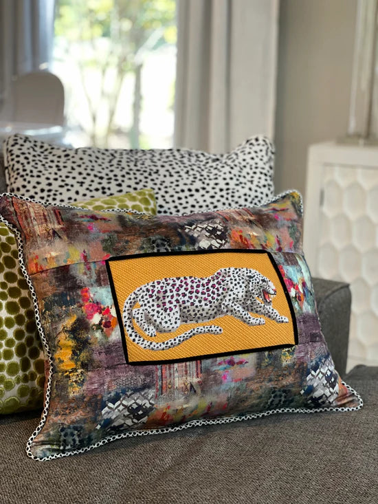 CL046 -  Leopard on Orange Clutch