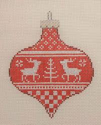 PP589AA - Teardrop Ornament: Red Xmas Sampler