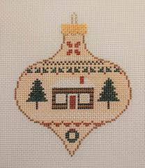 PP589AB- Teardrop Ornament: Cabin Sampler