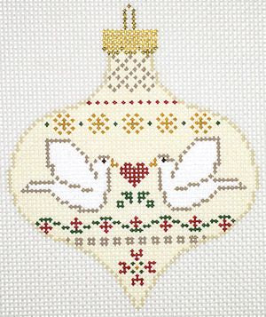 PP589AD - Teardrop Ornament: Love Doves