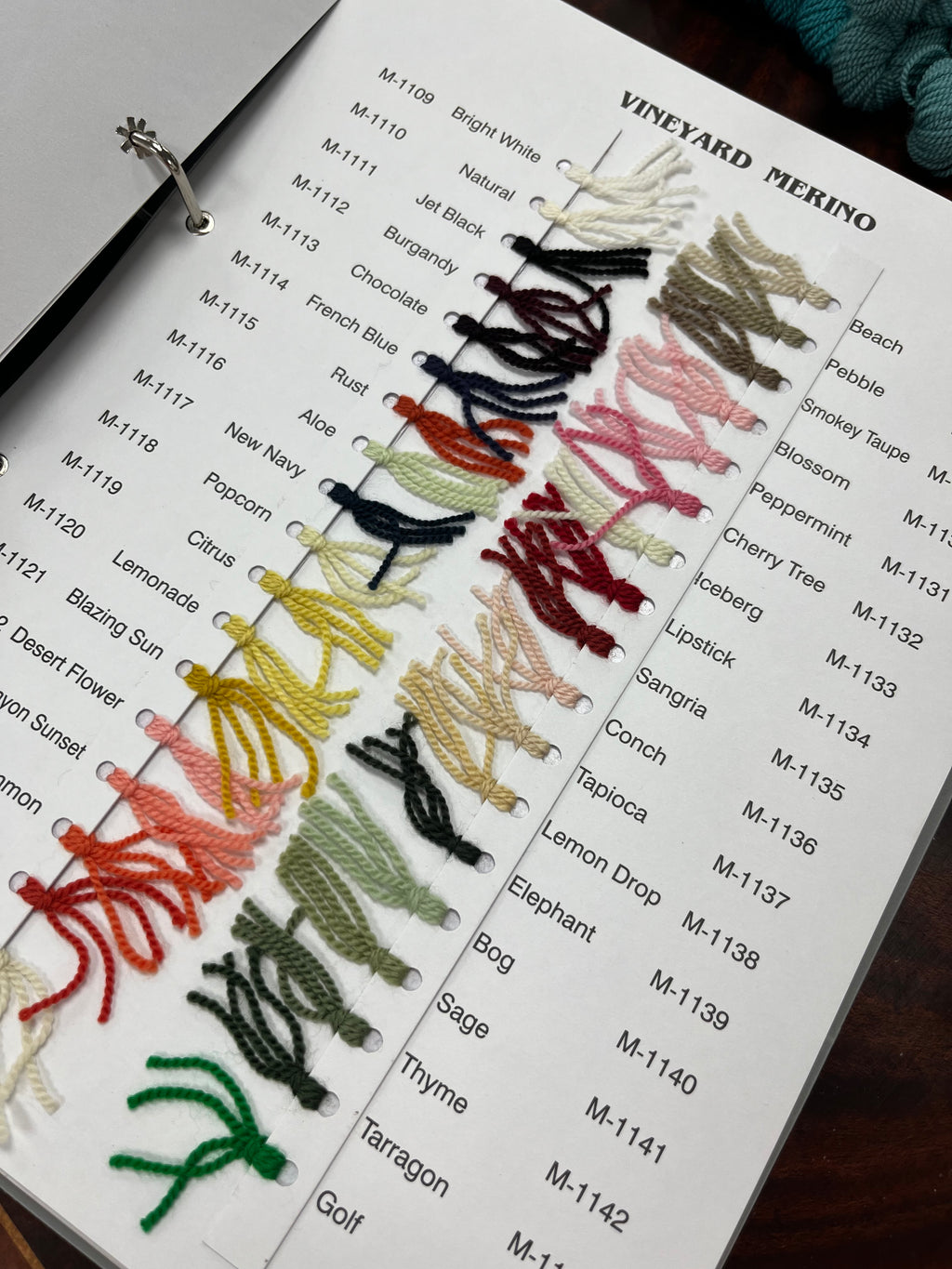 Vineyard Merino Color Card