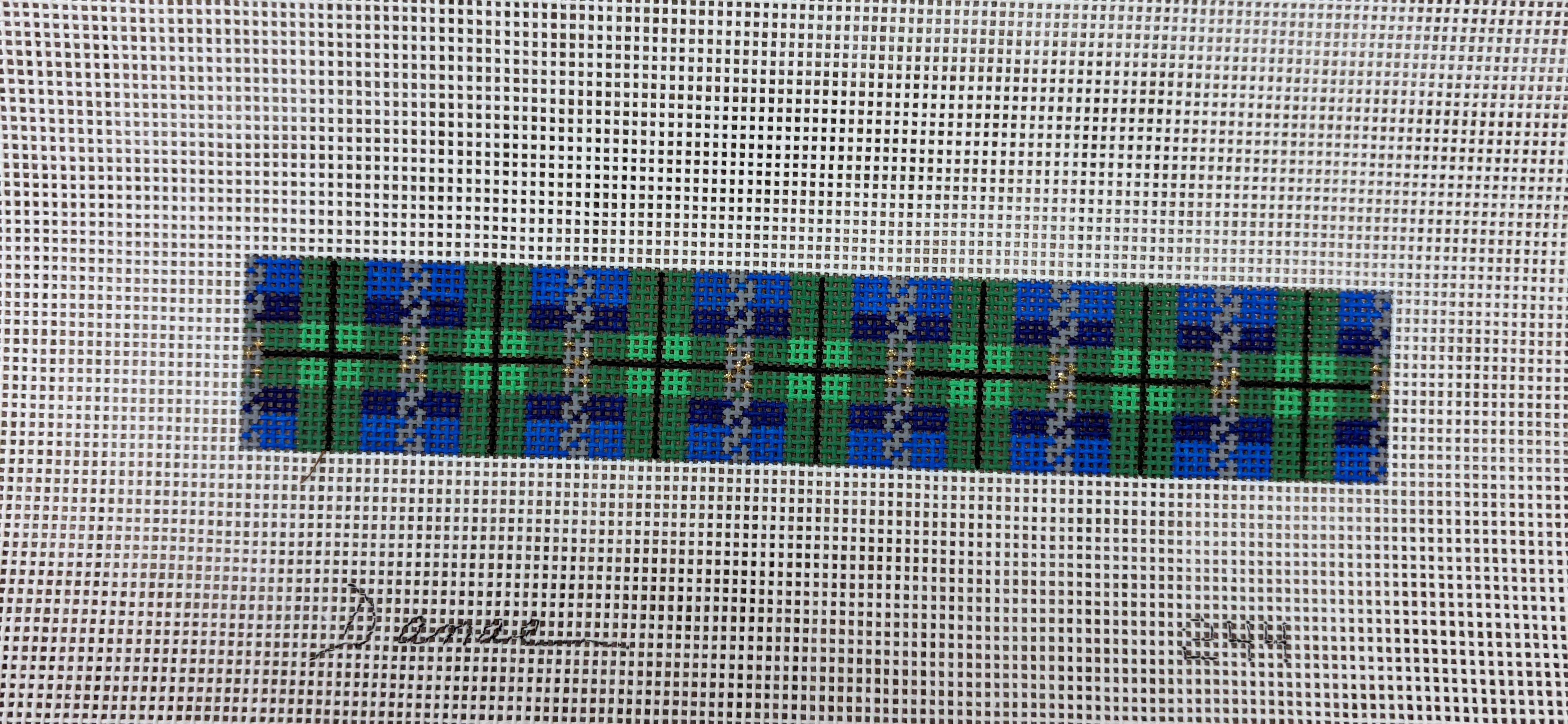 244 - Green & Blue Plaid Key Fob
