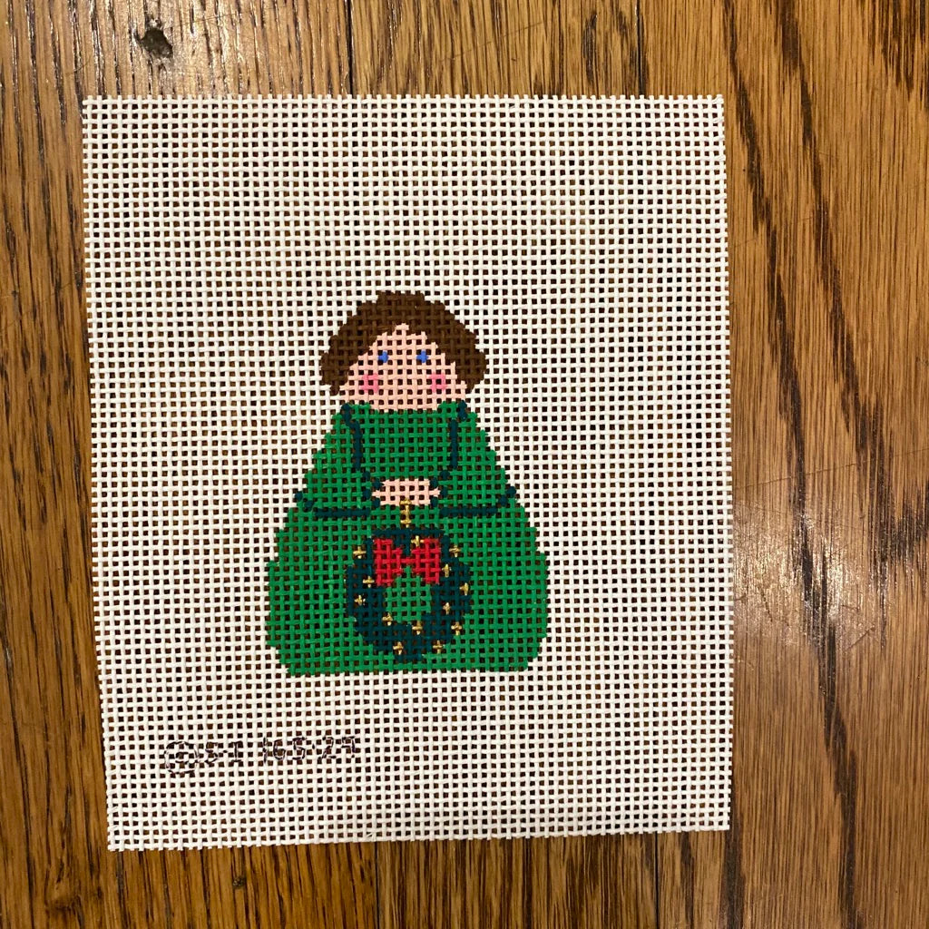 S-I-165-29 - Green Angel with Wreath