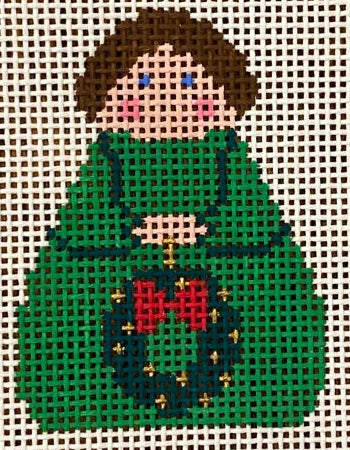 S-I-165-29 - Green Angel with Wreath