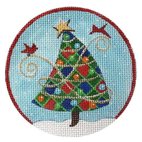 617 - Whimsical Tree with Checkerboard Ornament