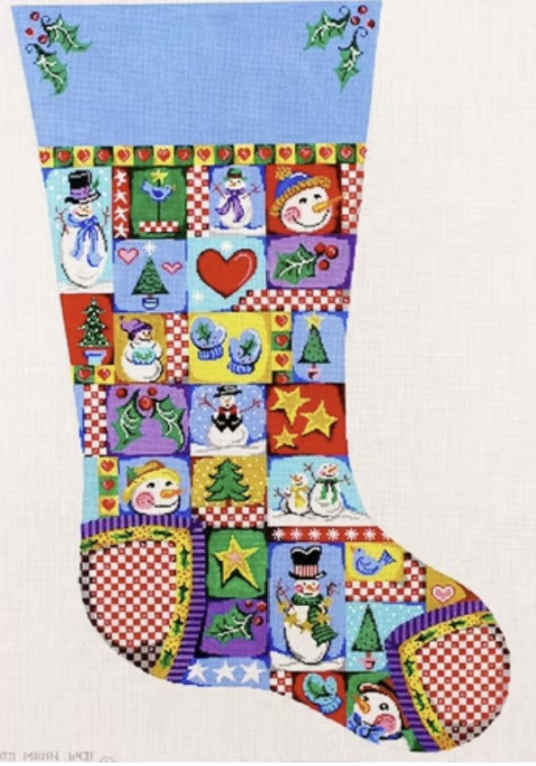 6431 - Snowman Patchwork Stocking