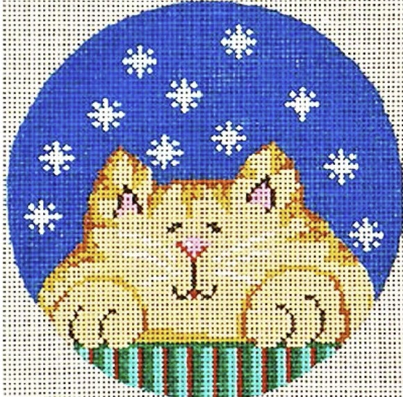 6473 - Gold Cat on Blue