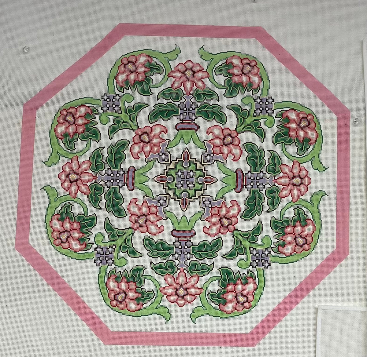 PO 114C - Tuscany - Pink and Green Ottoman