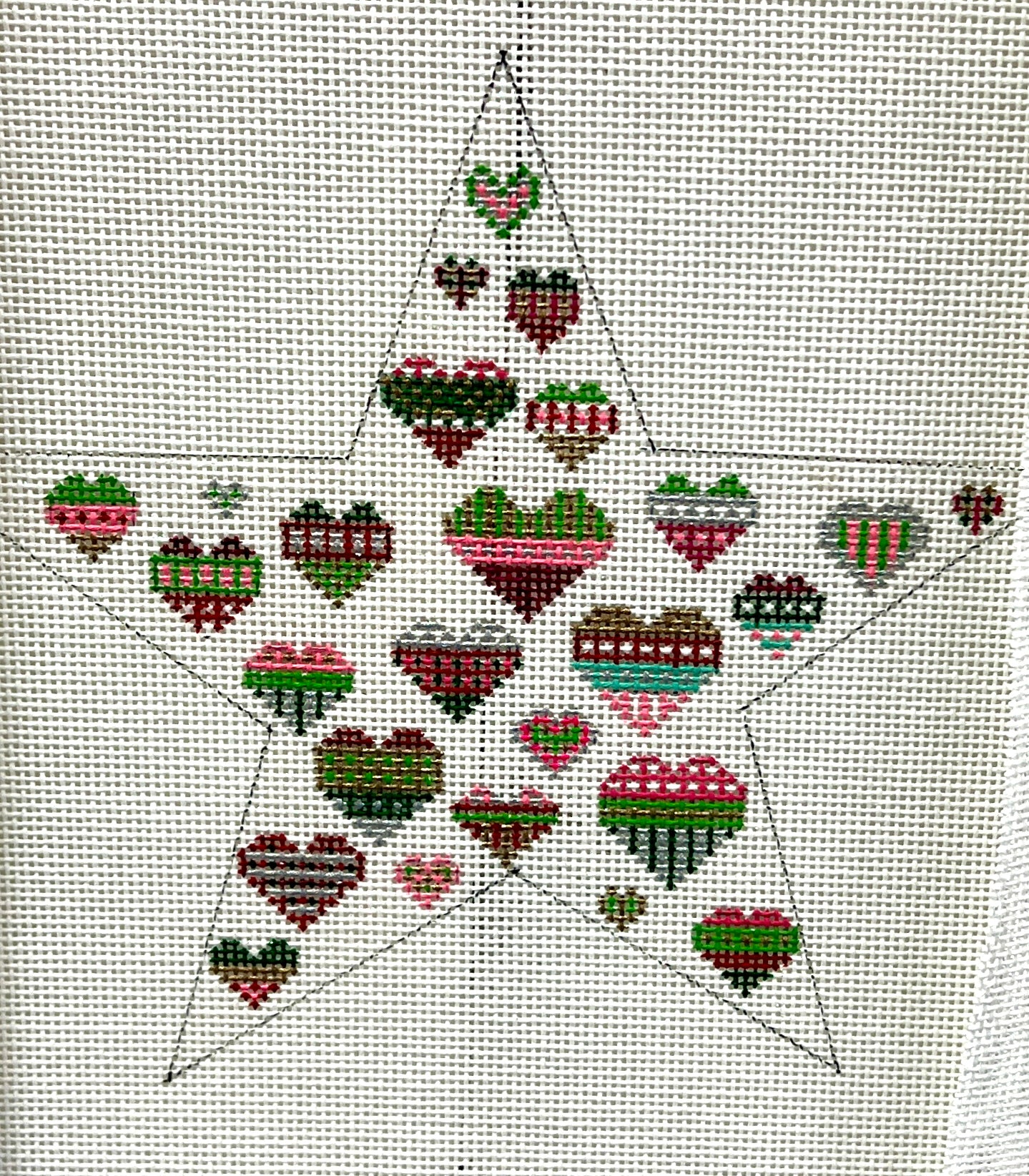 WS896F - Star Ornament - Hearts