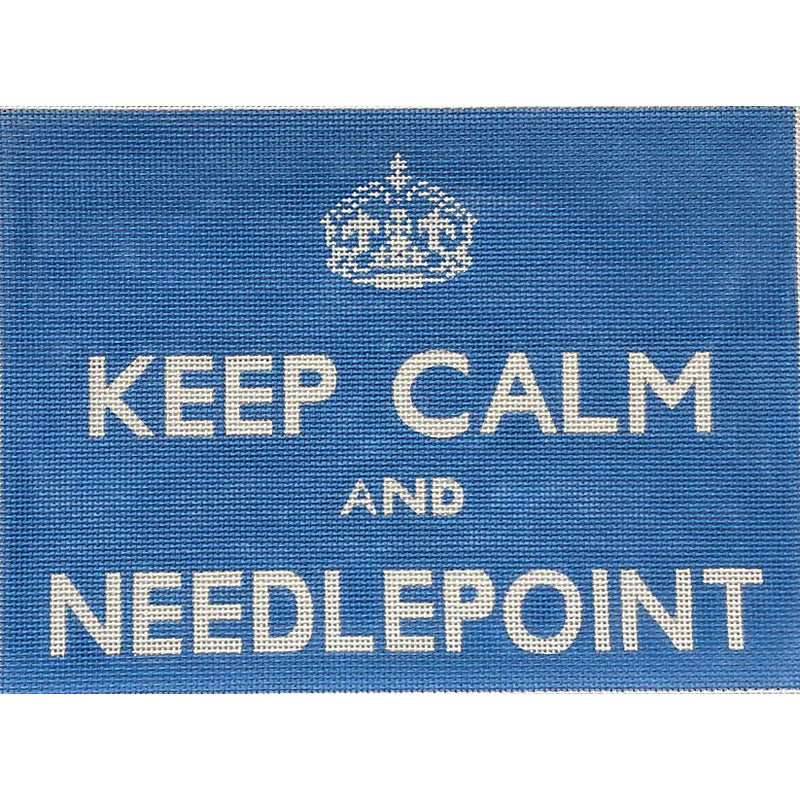70396 - Keep Calm and Needlepoint On (Blue Background)
