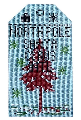 North Pole Retro Travel Tag