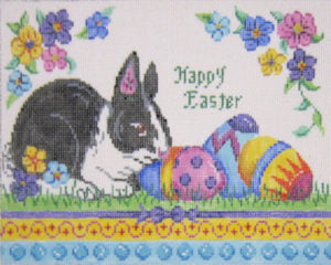 7445 - Happy Easter Bunny and Eggs