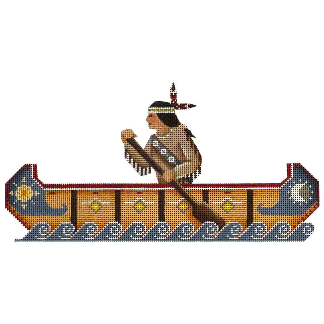 745N - Canoe and Indian