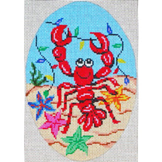 7484 - Oval Ornament - Fish and Christmas Lights