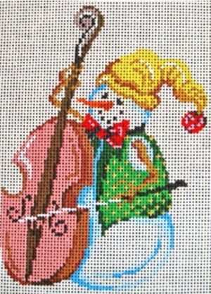 7518 - Ornament - Snowman Playing the String Bass