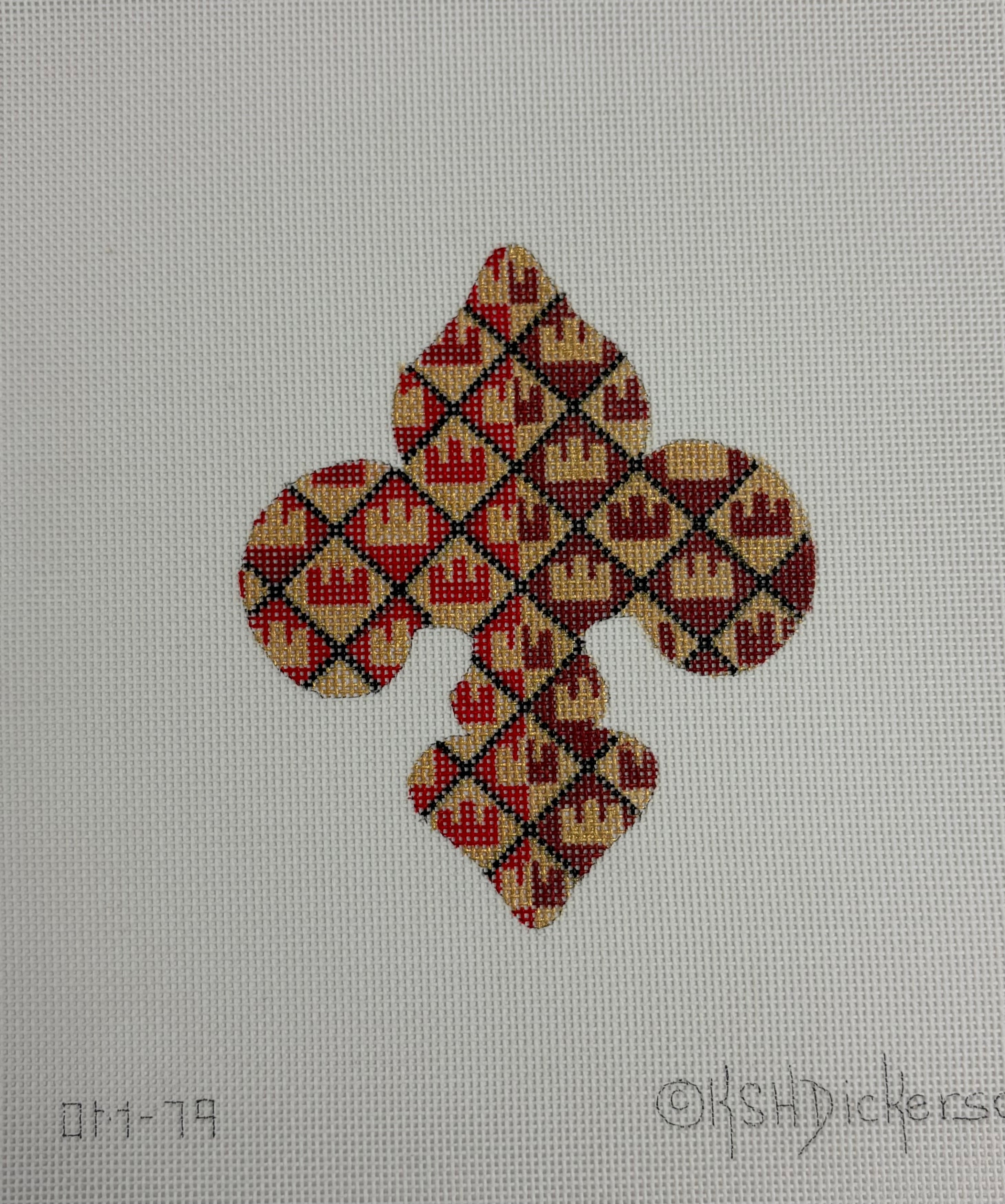 OM-79 - Mini Fleur-de-Lis - Traditional Sainte Chapelle – red, burgundy, gold