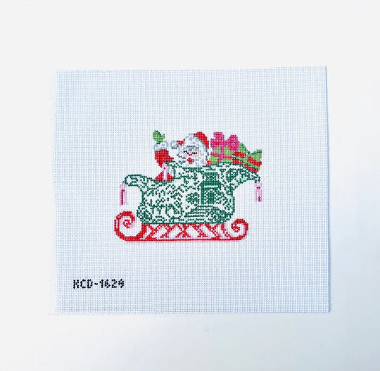 KCD1629 - Chinois Sleigh with Santa Canvas