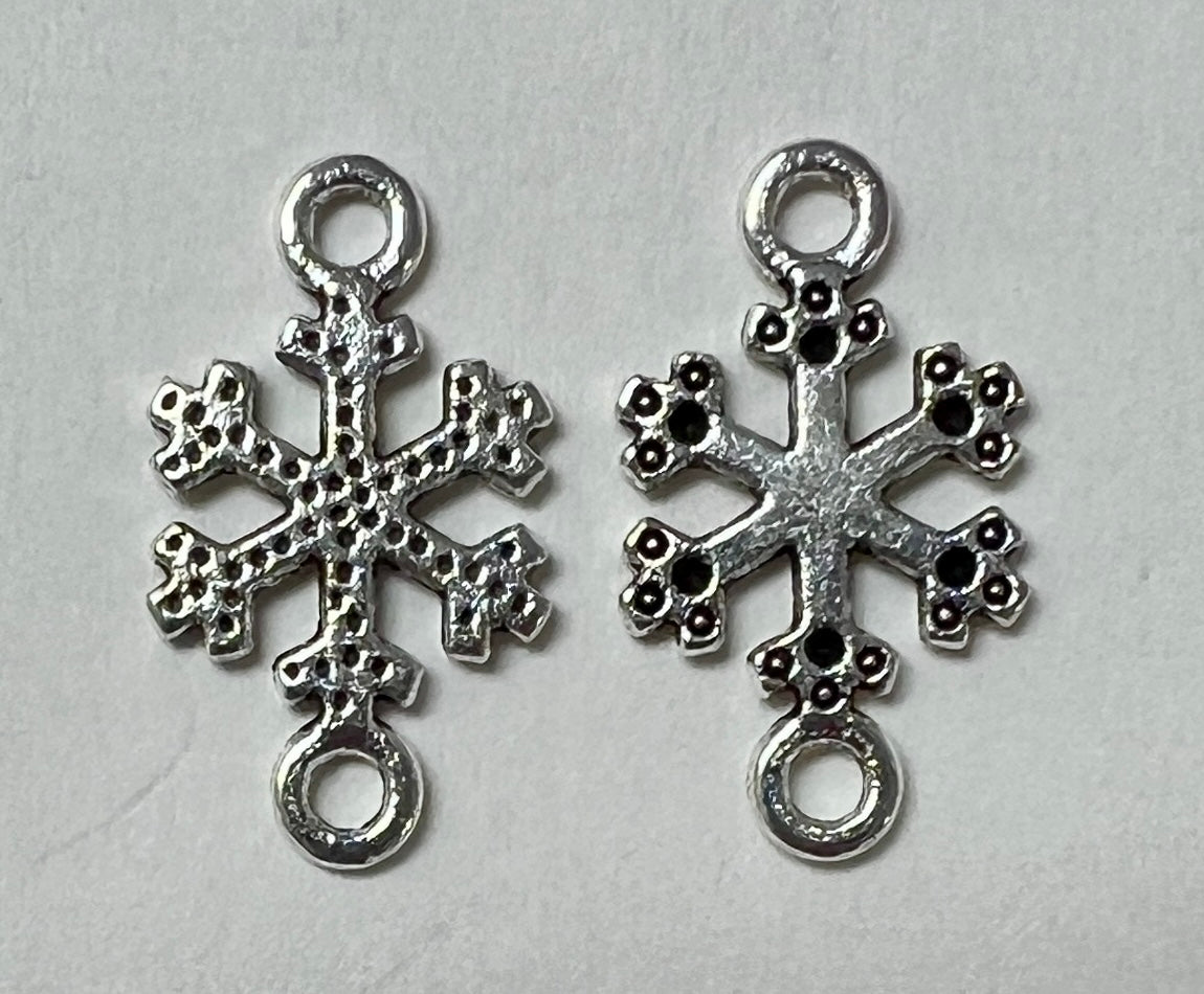 Small Metal Snowflake Charms