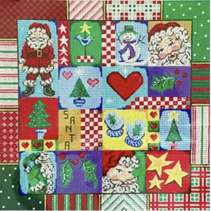 8109 - Patchwork Squares with Santas
