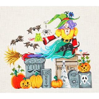 8322 - Halloween Witch in Graveyard
