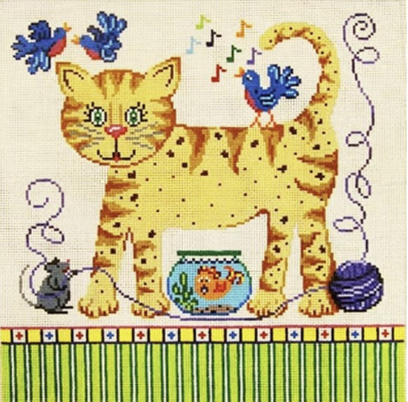 8387 - Kitty with Mice, Birds, Yarn and Fish