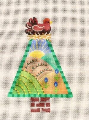 85022 - Ornament, Hen in Nest on Tree Top