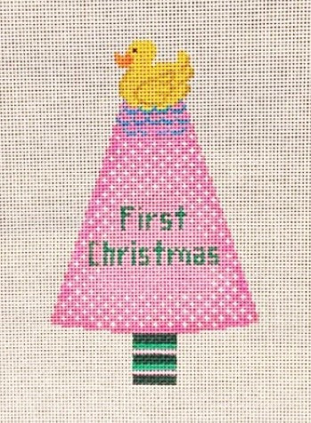 85029P - Ornament, Rubber Ducky First Christmas Pink