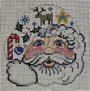 88010 - Santa Face with Candy Cane, Star and Deer Hat