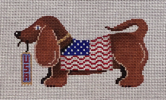 88469 - Dachshund - American Flag