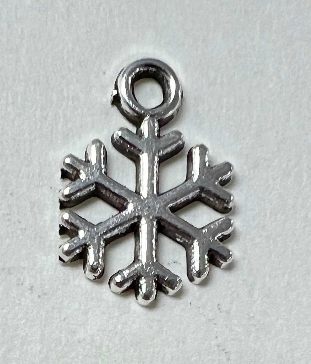 Small Metal Snowflake Charms