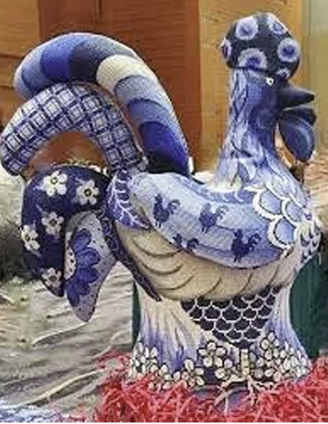 909 - Rooster, Blue/White "Robert"