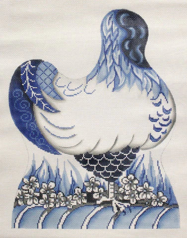 909 - Rooster, Blue/White "Robert"