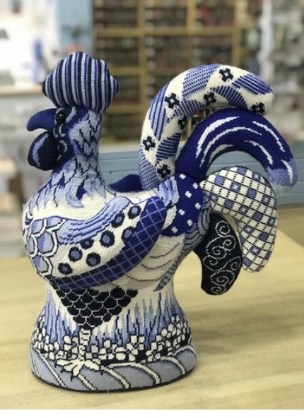 909 - Rooster, Blue/White "Robert"