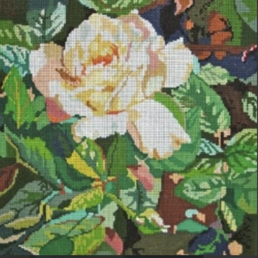 9241 - White Rose on Greenery