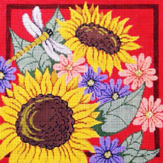 9478 - Sunflowers and Dragonfly