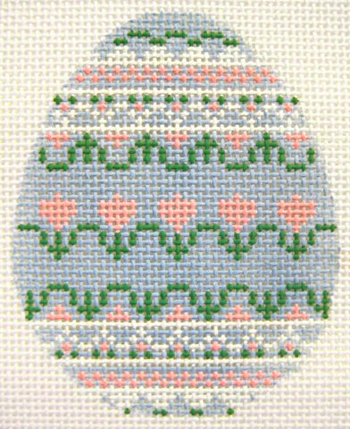 967E - Easter Egg -  Blue Floral