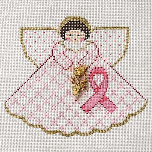 PP995AP - Angel: Pink Ribbons of Hope (White)