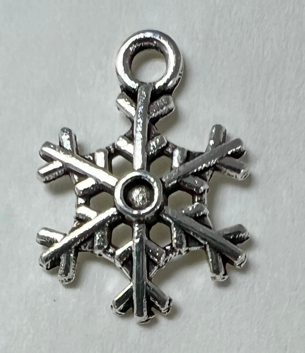 Small Metal Snowflake Charms