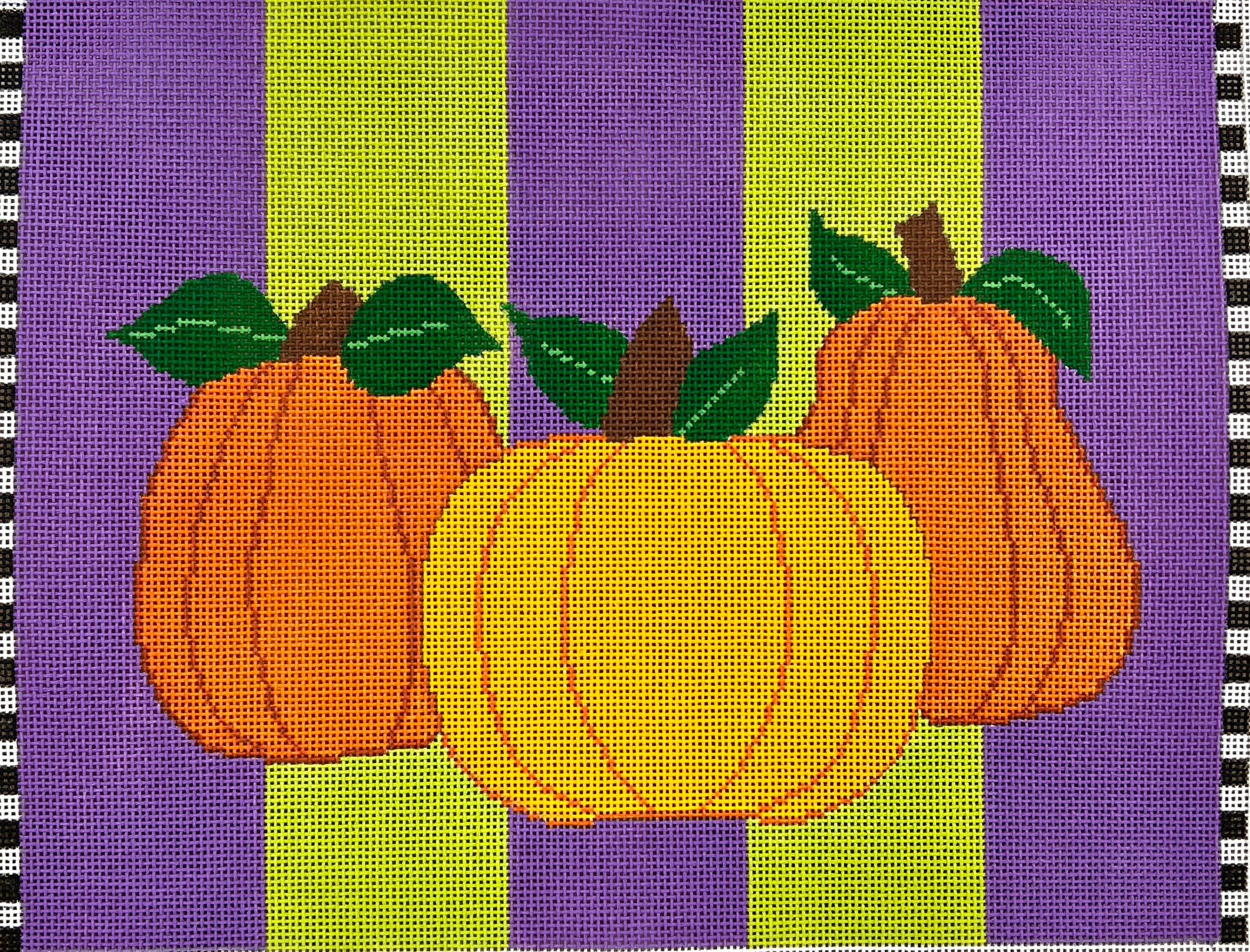 KK-SG24C - Pumpkins on Purple and Green