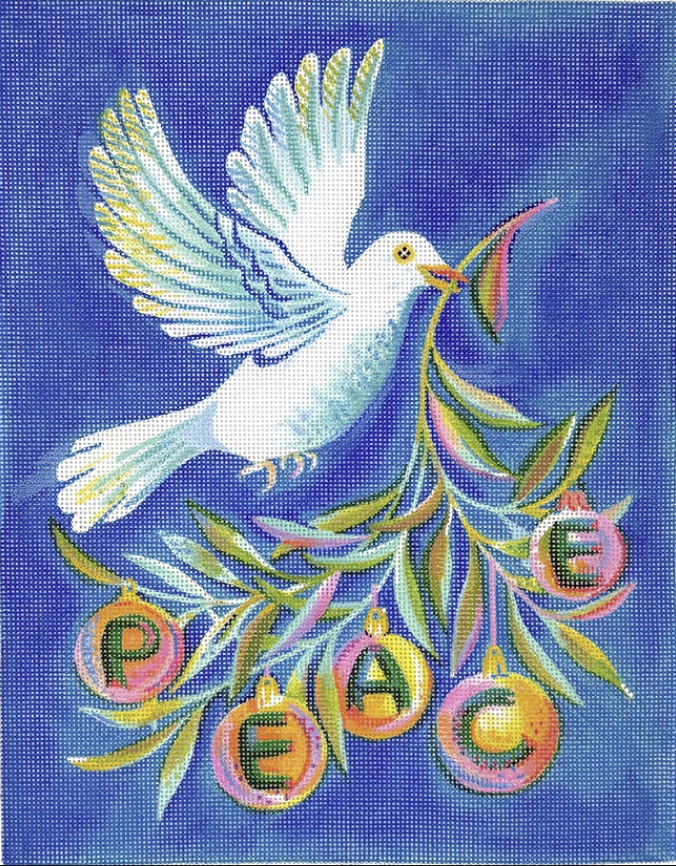 AB-PL-02 - Dove with Olive Branch and Peace Ornaments