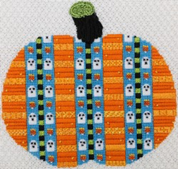 AB436 - Pumpkin With Blue Stripes