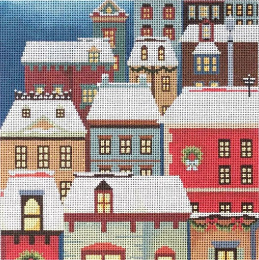 AC013 -  Christmas Eve Town Pillow