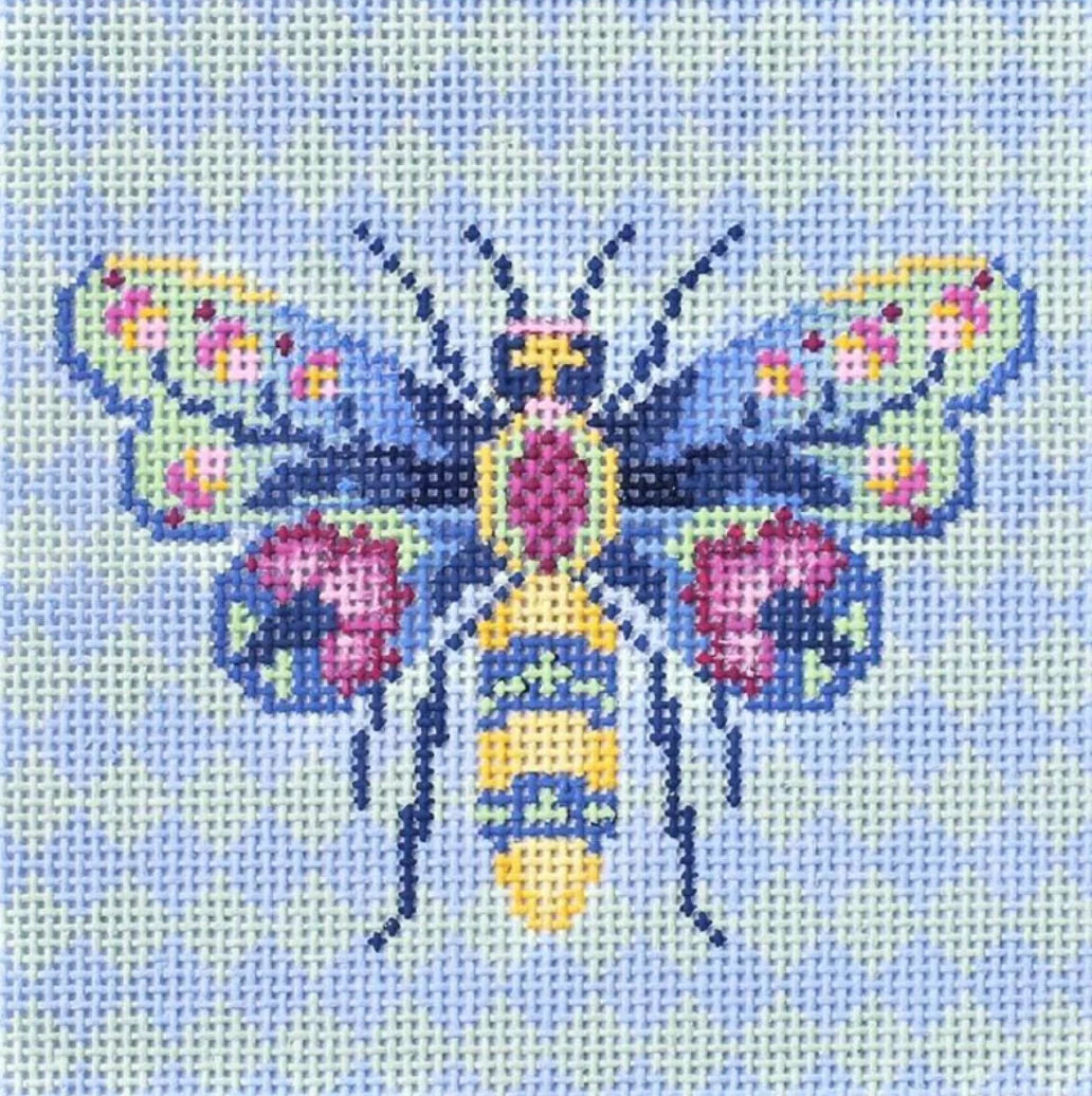 AC036 - Garden Bees in Blues and Greens
