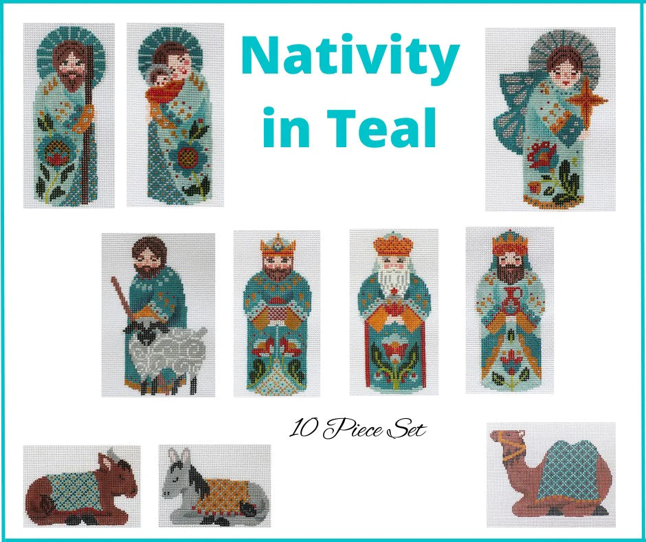 AC100-10 - Mary Jesus, Joseph, 3 Wisemen, Angel, Donkey, Ox and Camel Set