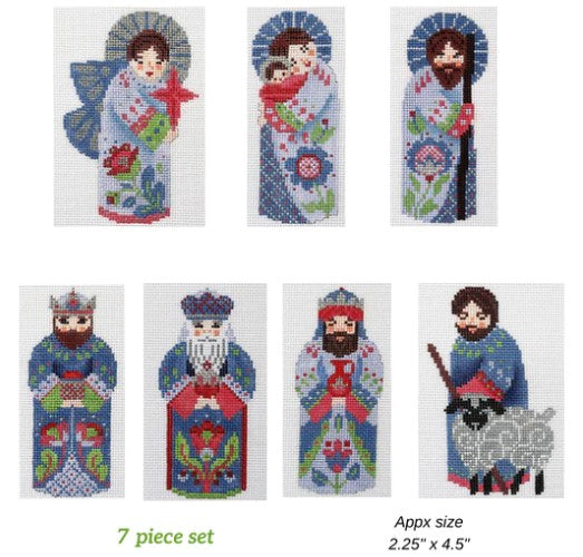 AC126-7 - Mary Jesus, Joseph, 3 Wisemen and Angel Set