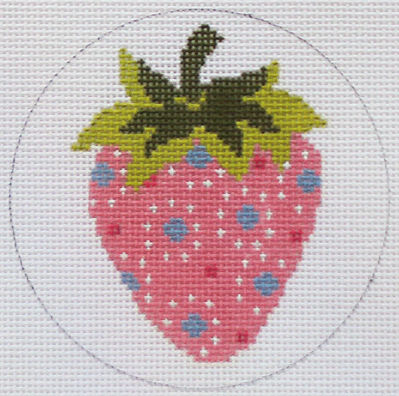AC153 - Strawberries Collection: Pink with Blue Dots