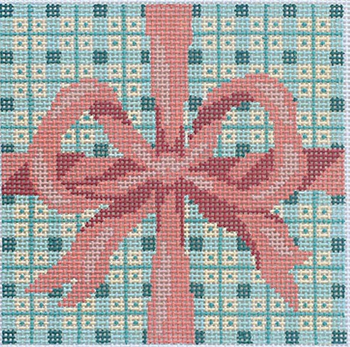 AC160 - Boxes - Green Checks with Pink Bow