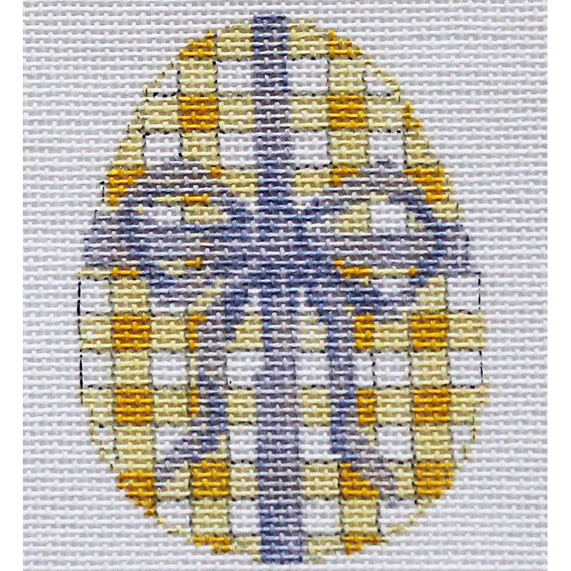 AC165 - Eggs - Yellow Checks with Purple Bow